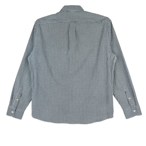 J.Crew Men Navy White Slim Stretch Gingham Button-Down Shirt Size XL Long Sleeve - Picture 2 of 10